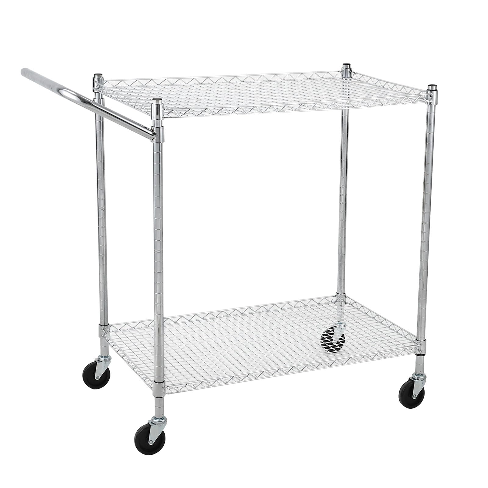 Garvee Commercial Grade Utility Cart, 2 Tires Wire Rolling Cart, Steel Service Cart with Wheels, Food Storage Trolley for Restaurant,Kitchen, Low Hand
