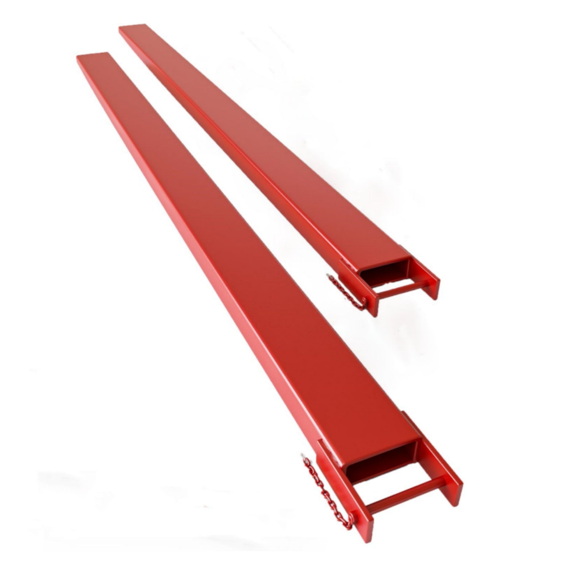 Garvee Pallet Fork Extension with Tire Chain, [4.5" Width 84" Length] [5500 LBS Max] Heavy Duty Steel Pallet Extensions for Forklift Truck- Red
