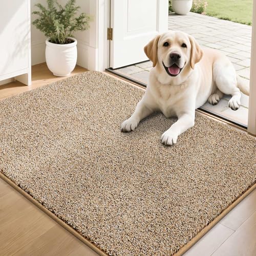 COSY HOMEER Nonslip Door Mats Indoor, 60 x 90cm Washable Dirt Trapper Welcome Front Doormat for Entryway Room Hallway, Absorbent Indoor Floor Mat for