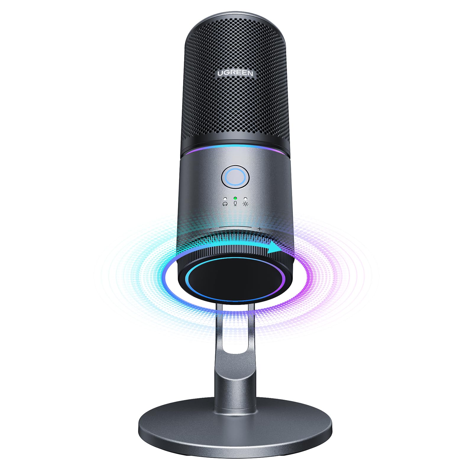 UGREEN Mikrofon Gaming für PC USB Microphone mit RGB Licht 24bit-96kHz Stummschalttaste Gaming Mic für PS5 -PS4 Kondensatormikrofon für Streaming,