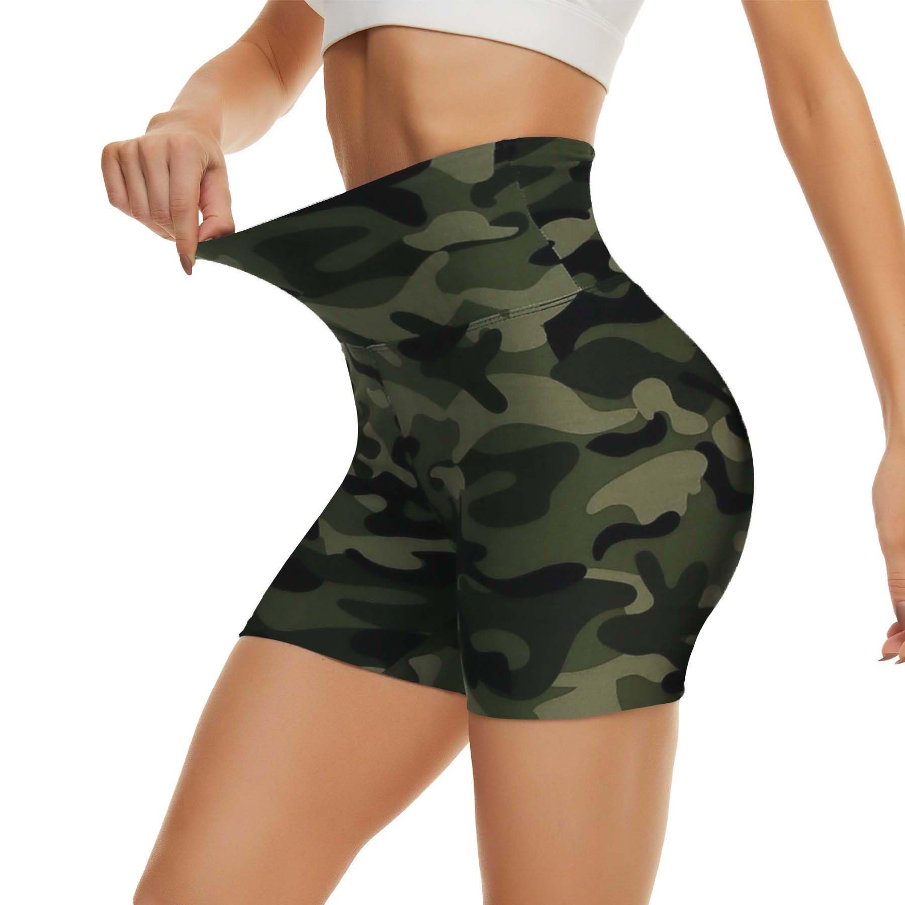 CAMPSNAIL Workout Biker Shorts Women - 3"-5"-8" High Waisted Tummy Control Spandex Booty Volleyball Shorts for Yoga Dance 5 IN Small-Medium 4#green Ca
