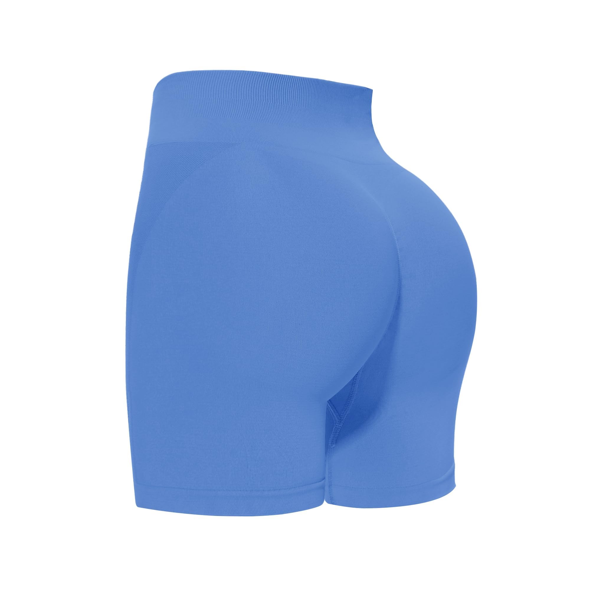 High Waisted Biker Shorts Women - 8"-5"-3" inches Soft Tummy Control Shorts for Workout, Gym, Yoga, Running Deep Blue