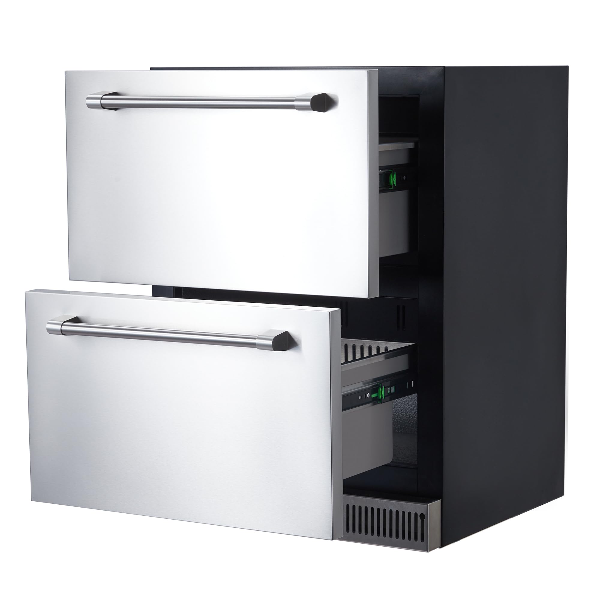 Garvee 24" Undercounter Refrigerator, 5.12 Cu.Ft, Stainless Steel, Double Drawer, Quiet Cooling, Home & Commercial Use