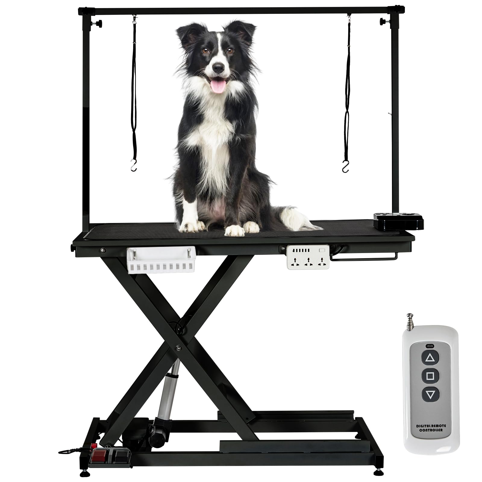 Garvee 50 Inch Electric Dog Grooming Table, Adjustable Heavy Duty X Lift Grooming Table for Large Dogs with Anti-Skid Tabletop,Wireless Remote,Tool Or