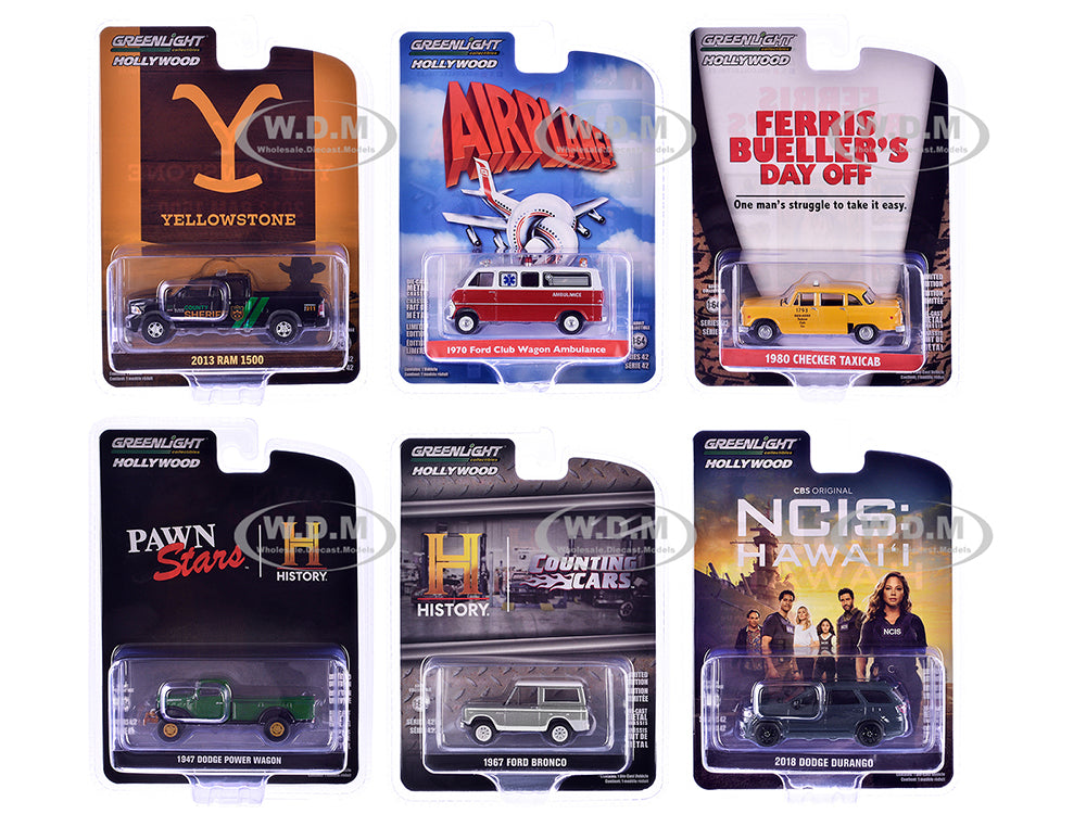 "Hollywood Series" Set of 6 pieces Release 42 164 Diecast Model Cars by Greenlight