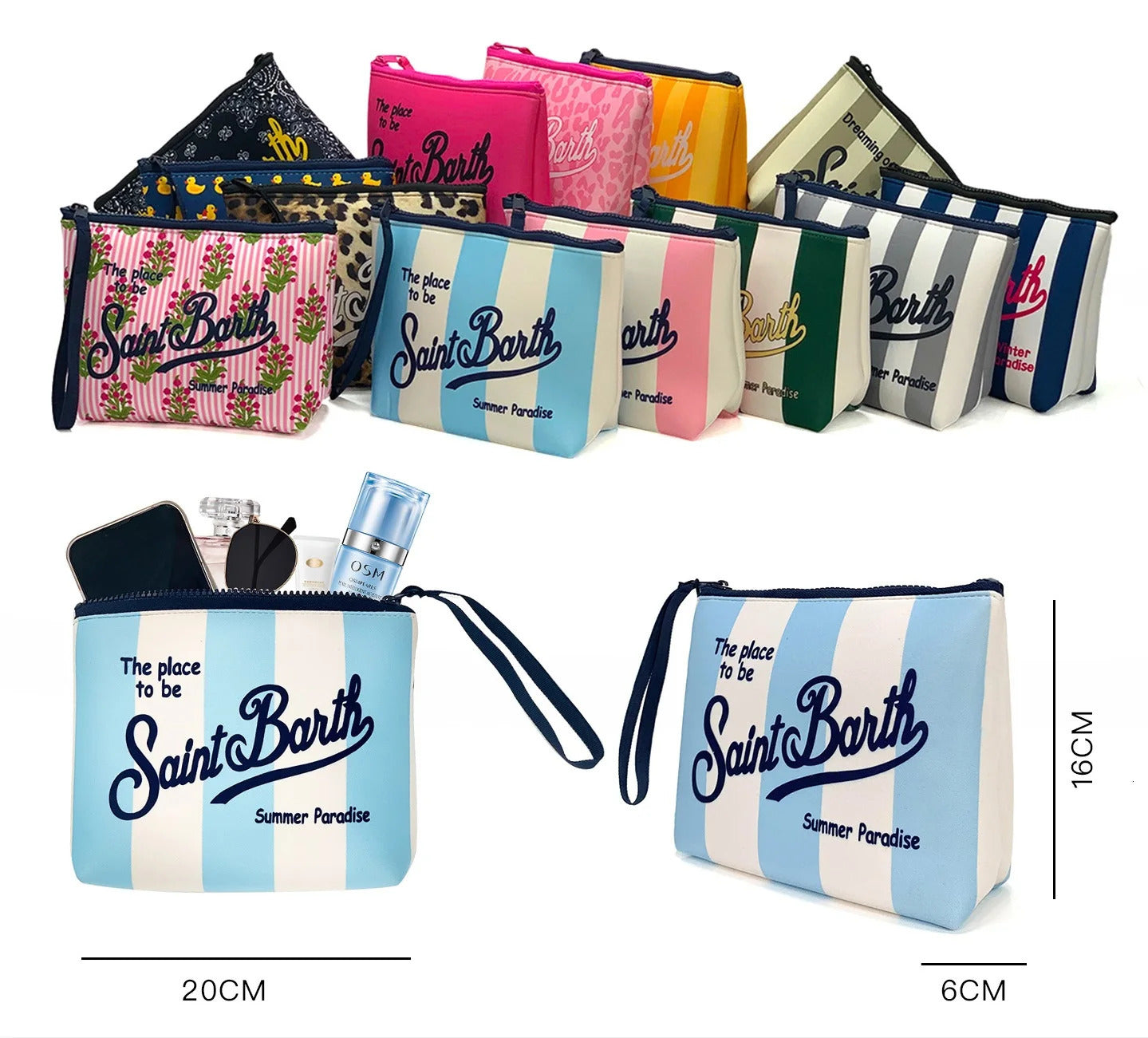 20cm16cm6cm Fashion Quality American Europe Italy womens Clutch Bag SB ST SAINT BARTH handbag diving handbag 250915