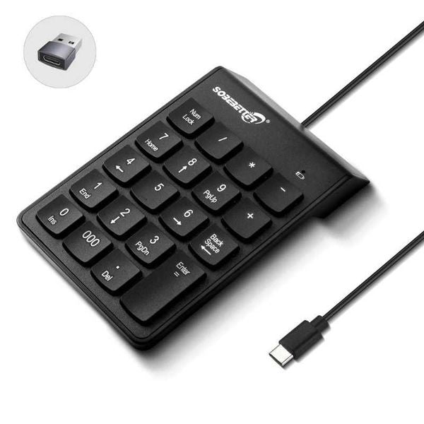 Wire Number Pad Type C-USB Numeric Keypad 19 Key Number Keypad Keyboard for Laptop PC Computer Notebook Big Print LetterXJ241225