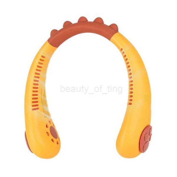 Portable Neck Fan For Kids New Bladeless Fan Cute Cartoon Headphone Design Wearable Creative Leafless FanCL240712
