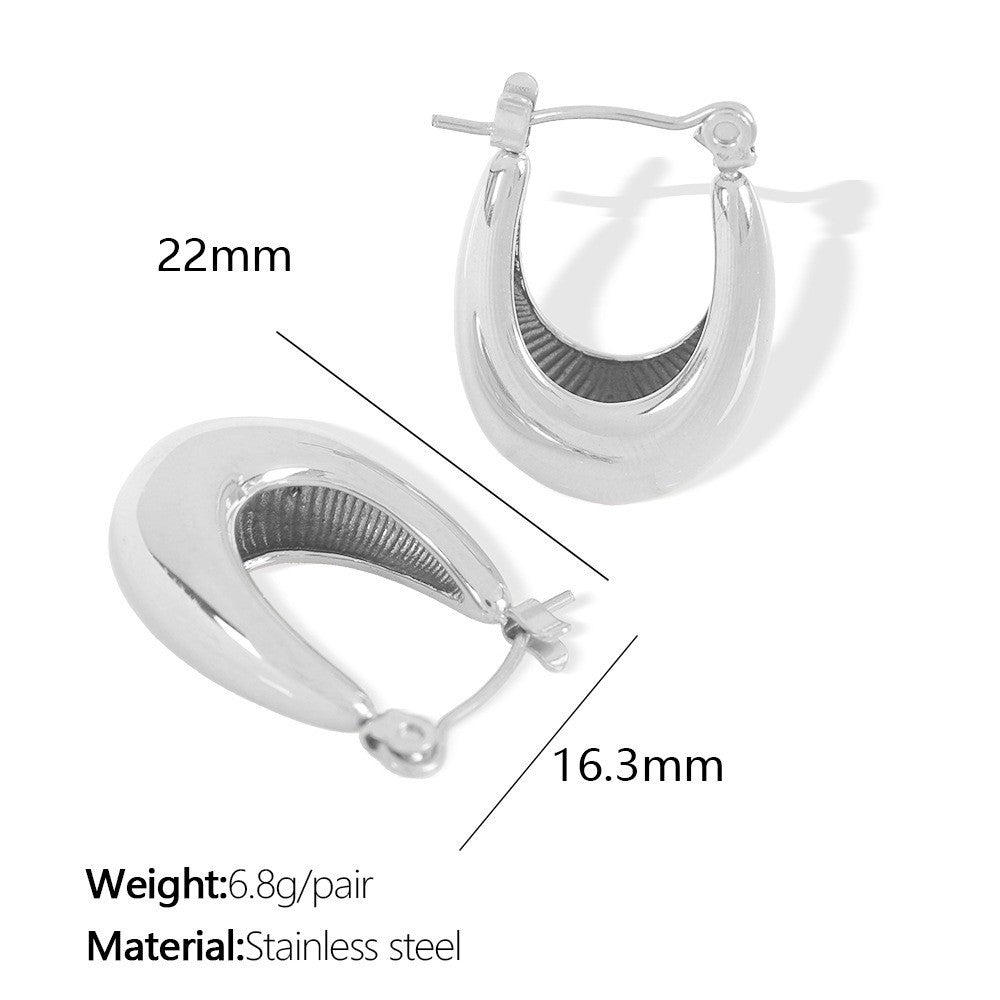 Exclusive jewelry - Luxury light-weight large circular stainless steel earrings with unique geometric ear hoops - Women&#039;s accessory