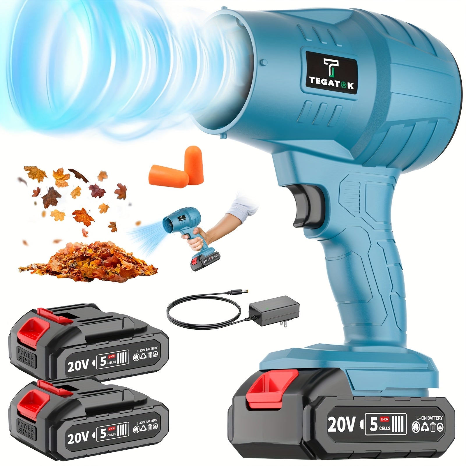 TEMU [car Cleaning ] 2.0ah High- Jet Blower, 20000rpm Hand-held Cordless Violent Fan, Car Dryer, Car Cleaning Tool, Leaf Blower, Blowers For Lawn