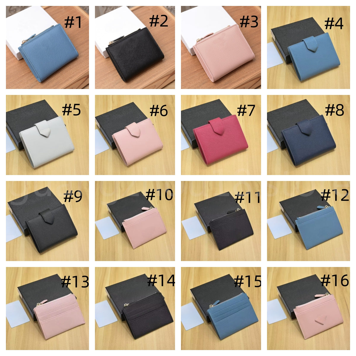 Fashion Designer Short Purses with Zipper Fashion Card Bags 3Colors with box Card Holders