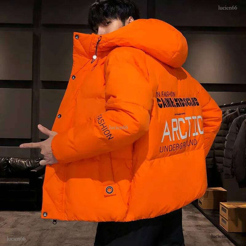 Men Harajuku Colorful Bubble Coat Winter Jacket 2024 Mens Streetwear Hip Hop Parka Korean Yellow Black Clothes Puffer Jackets 240826