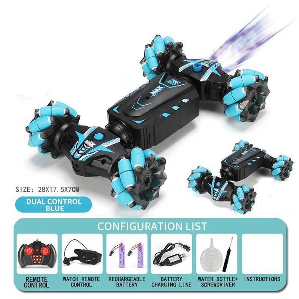 4WD 1 16 Stunt RC CAR With LED Light Gesture Induction Deformation Twist Climbing Radio Controlled Car Electronic Toys for Kids