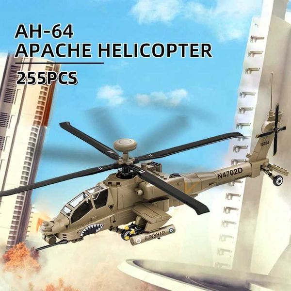 255 AH-64 helicopter model building blocks air force aircraft building blocks toys Christmas gifts assembled toys W250102