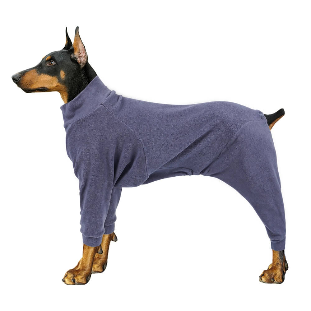 Cozy Fleece Dog Pajamas - Perfect Sleepwear for Large Dogs, Gery Blue - XS