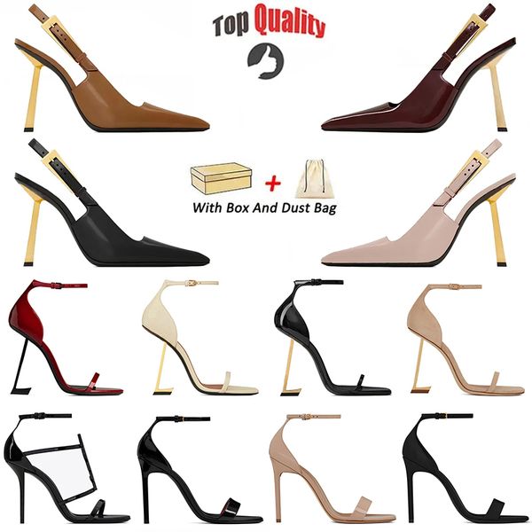 New Designer Dress Shoes Sandals High Heels Mulheres de luxo de dedo do pé de dedo do dedo do pé de calcanhar de calcanhar de metal letras d