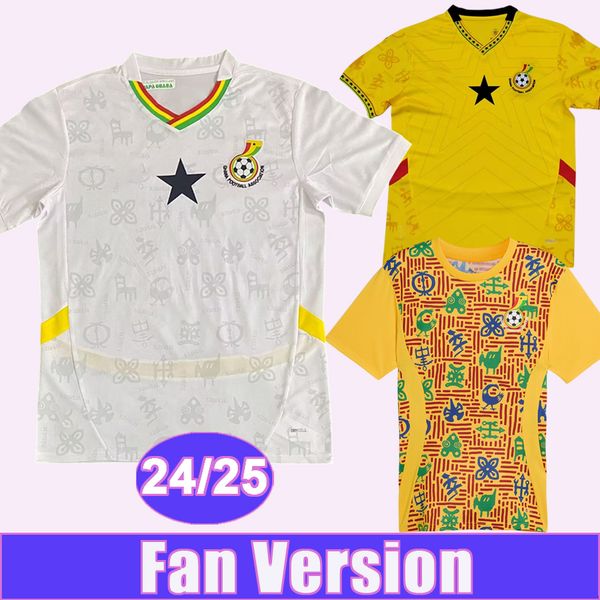 24 25 Ghana Mens Soccer Jerseys National Team J.AYEW THOMAS KUDUS Home Away Training Wear Football Shirts Short Sleeve Adult Uniforms