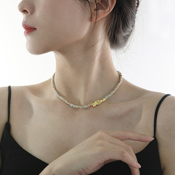 Collares de cuentas de piedra shoushan natural