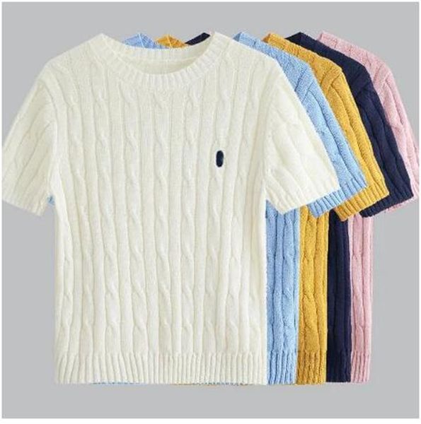 2024 Designer sweater women Polos Knitting Cardigan sweaters womens Round neck and V-neck Small Horse Logo Embroidery Knitwear women Button