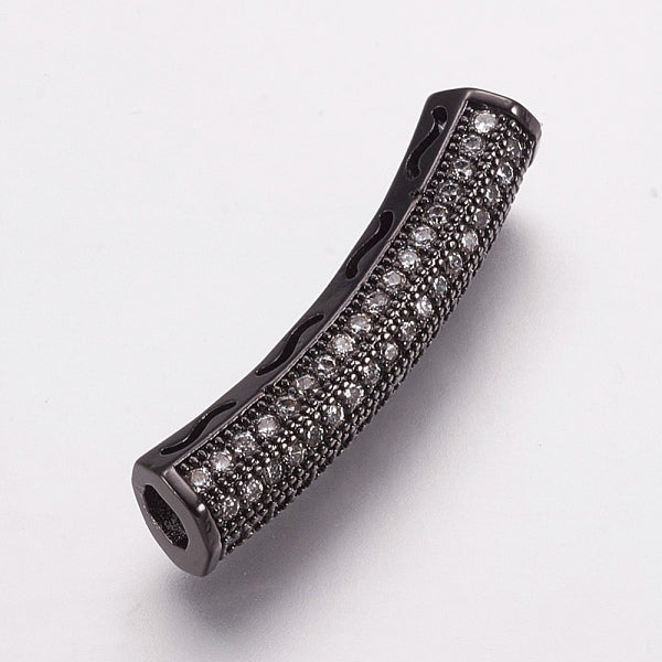 Perles tubes en laiton avec zircone cubique de micro pave