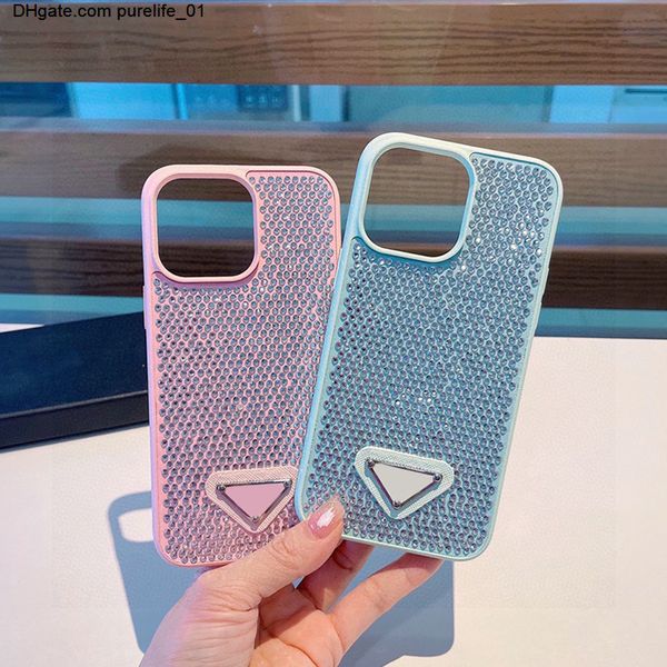 Bling 2024 Luxury Glitter Phone Cases For iPhone 15 14 Pro Max Case Fashion Designer Rhinestone Diamond Women Back Cover i 13 Promax 12 11 T
