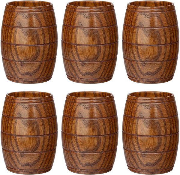 Wooden Big Belly Cup with Handle Handmade Natural Spruce Wood Drinking Beer Tea Coffee Milk Water Japanese Drinkware Kitchen Bar