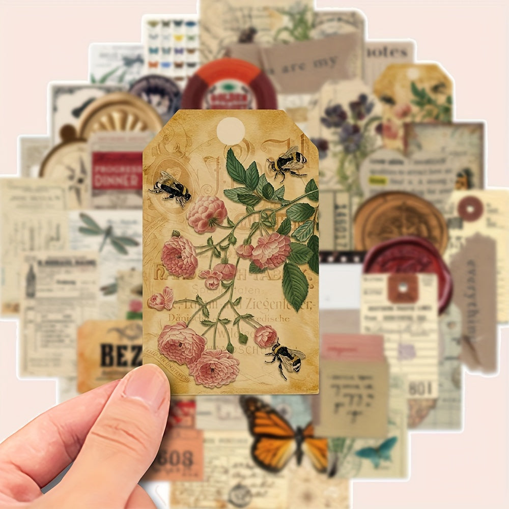 TEMU 50pcs Retro File Graffiti Stickers For Decorating Computer, Mobile Phone, Notebook, Water Cup, Helmet, Guitar And Luggage