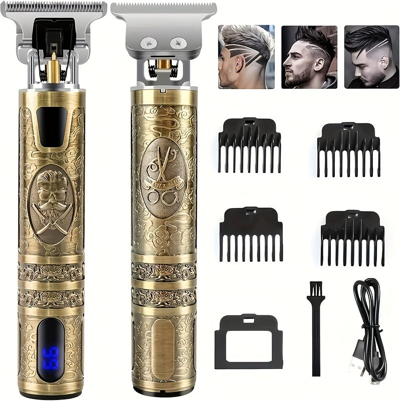 TEMU A Professional Electric Hair Clipper, Men's Hair Clipper, Electric Shaver, Hair Salon Shaving And Beauty Tool, Lcd Screen, Usb Rechargeable