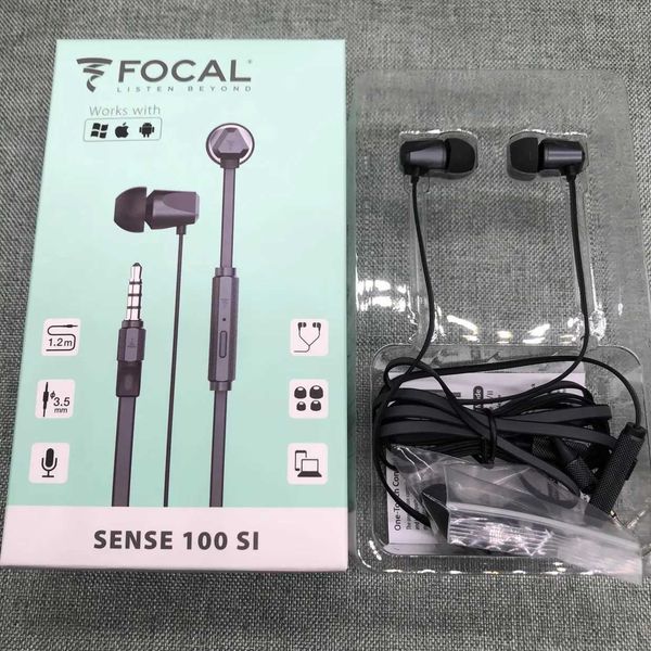Headsets FOCAL HIFI In Ear Earphone Wired Control With Microphone Deep Bass Music Metal Earbuds Sport Gaming Headset Noise Cancelling J24012