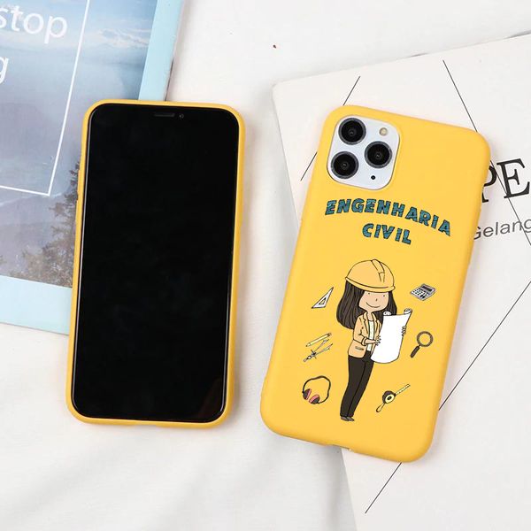 Social services psychology Doctors Nurse medicina Candy yellow Phone Cover For iPhone 11 12 13 14 Pro XS Max X XR 14Plus 13Mini