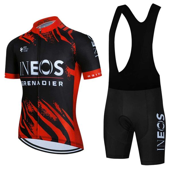 Cycling Jersey Sets INEOS 2024 Men Short Sleeve Cycling Jersey Set Summer Bicicleta Clothing MTB Maillot Ropa Ciclismo Sportswear Blue Bicyc