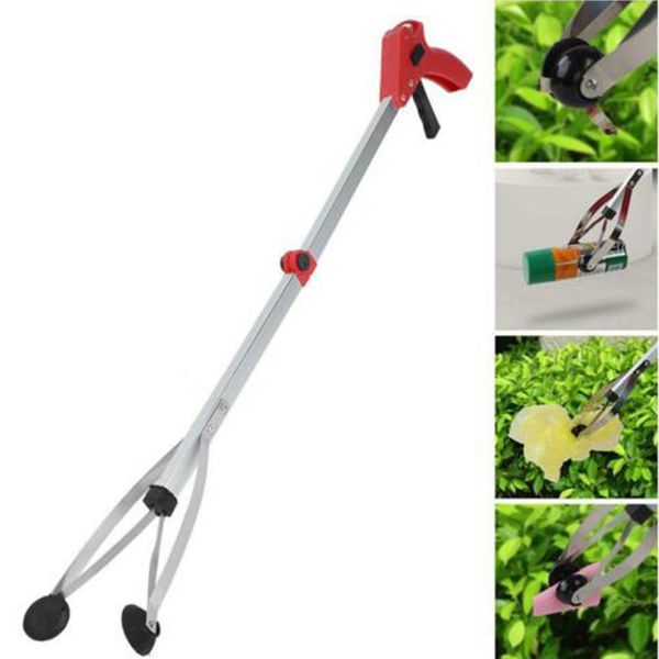 Brooms Dustpans Durable Pick Up Tool Clamp Trash Grabber Aluminum Alloy Home Portable Foldable Reaching Stick Long Arm Practical Random Colo