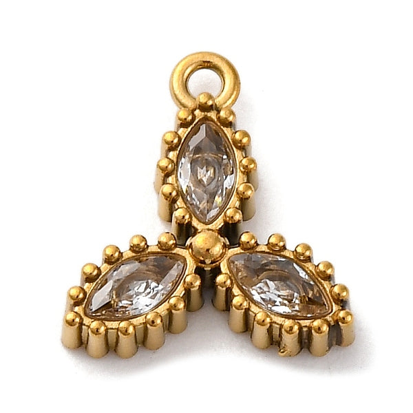 Pendentifs en acier inoxydable 304 avec zircone cubique et placage ionique (IP)