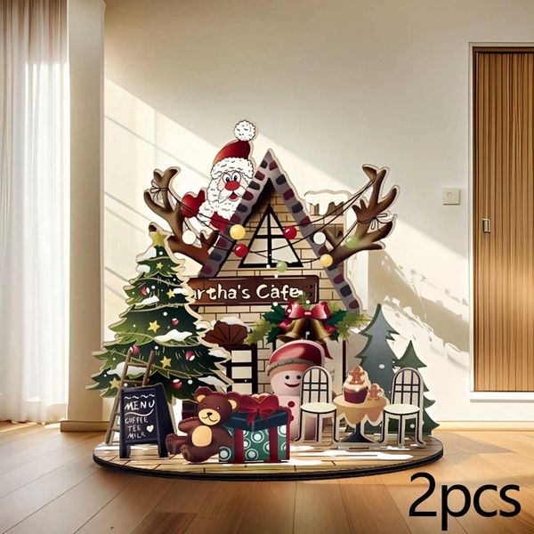 2x Christmas House 3D Puzzles Set DIY Christmas House Puzzle Gift for AdultsXJ241120