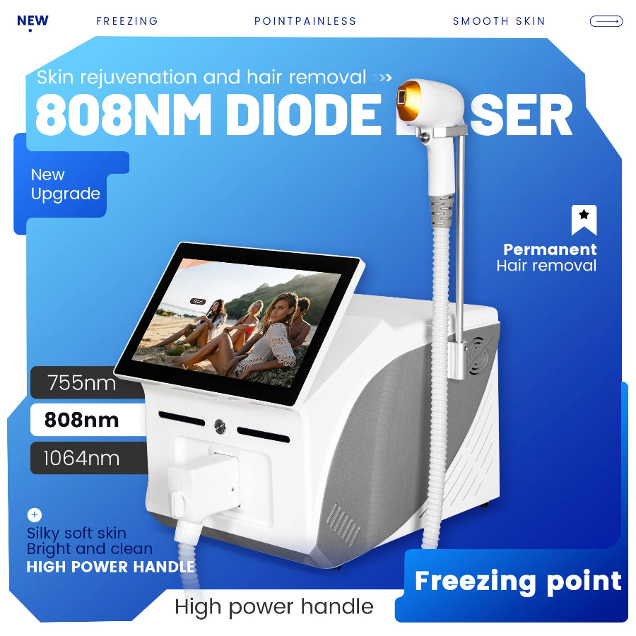 Ultra Cool 808nm Alexandrite Pro Hair Removal System Platinum Freeze Permanent Painless Underarm Full Body Advanced Technology