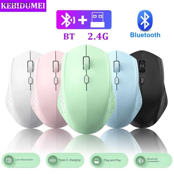 2.4G Wireless Bluetooth Dual Mode Rechargeable Mice Gaming Mouse 1600DPI For PC Laptop Computer Accessories J241220