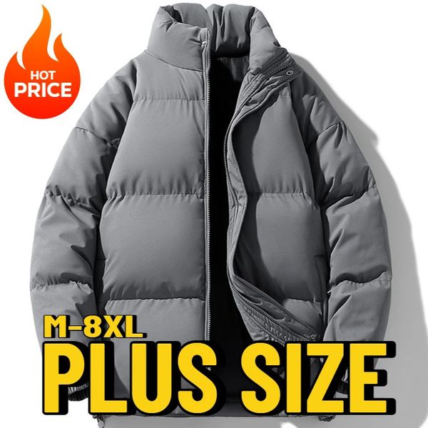 Plus Tamanho Man Parka Casual Fashion Outwear Casa Stand Stand Colar Mens Clothing Top 8xl Puffer Jacket Men grossa A quente jaquetas de inv