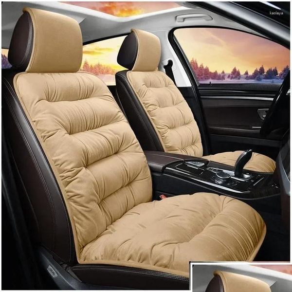 Car Seat Covers Ers 5 Colors P Winter Warm Cushion Soft Non-Slip Pad Thick Veet Er Motive Interior Accessory Drop Deliver Delivery Aut Dhfse