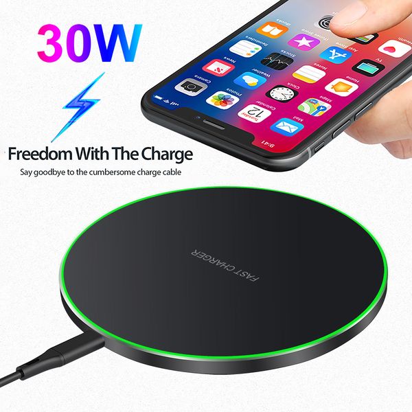 30W Wireless Charger Pad for iPhone 14 13 12 11 Pro Max Induction Fast Wireless Charging Station for Samsung Xiaomi Qi Chargers