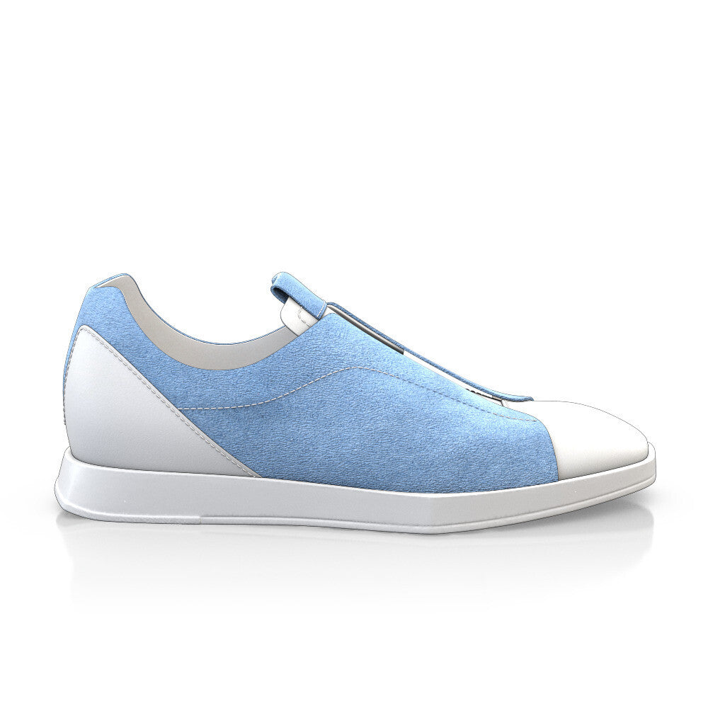 Baskets plates à enfiler Slippers Bout carré Homme Faites main en Italie en Cuir Blanc - Sur Mesure - GIROTTI 64220