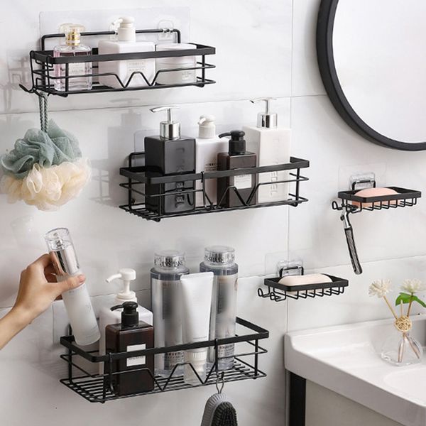 Bathroom Shelves Bathroom Shelf Shampoo Toothpaste Holder Shower Shelves Kitchen Storage Holder Wall Mounted Organizer Bathroom Accessories