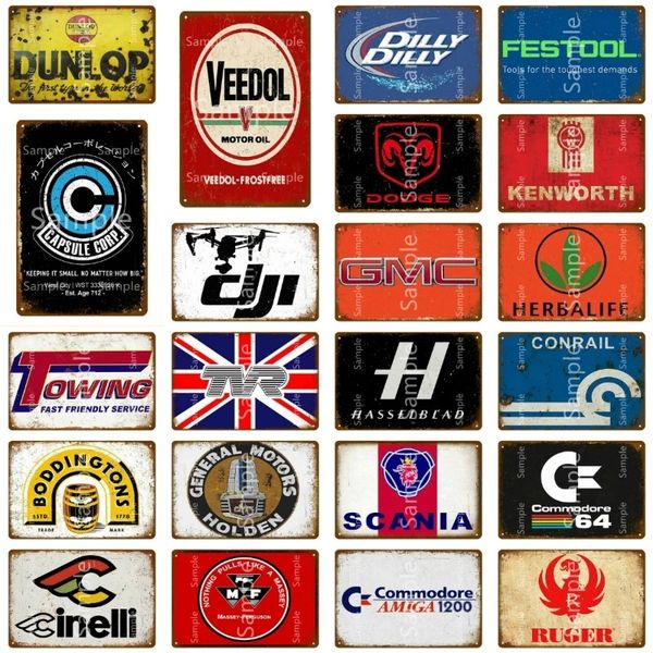 Retro Motorcycle Car art painting Vintage Metal Tin Signs Garage Decorative Plates Truck Wall Sticker Motor Oil Metal Poster Home art Decor