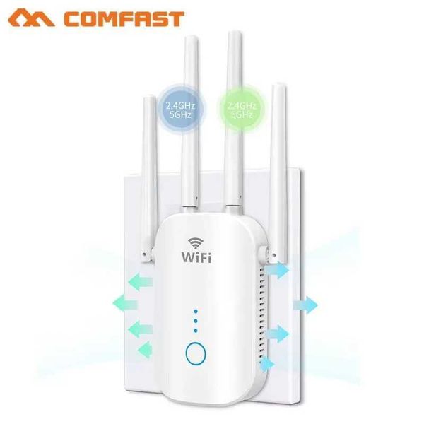 Routers AC1200 WiFi extender 802.11AC 2.4G and 5GHz dual band WiFi repeater home router wireless signal range amplifier 4 * 3dBi antenna AP