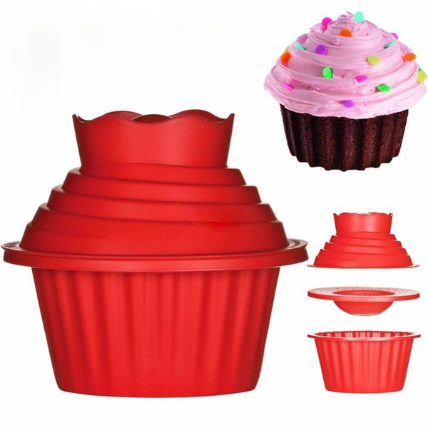 3pcs Big Top Cupcake Silicone Mold High Quality Giant Cupcake Mold Kitchen Heat Resistant Bake Cake Tools Modern Bakeware 250118