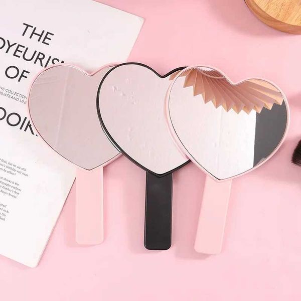 Pink High Definition Handheld Heart-shaped Eyelash Mirror Eyelash Inspection Mirror Makeup Gadget Vanity Mirror for Girl Gifts Y250116