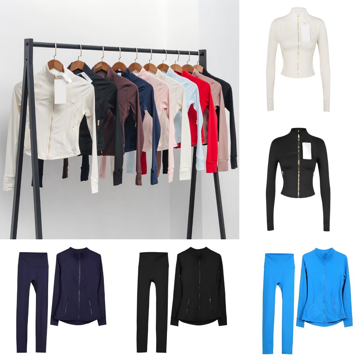 2025 Designer Yoga Women Define Workout Sport Coat Fiess Jacket Sports Quick Dry Activewear Top Solid Zip Up Sweatshirt Sportwear high quality Jacke