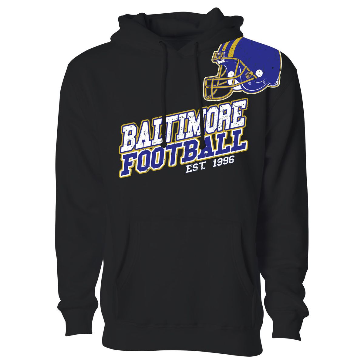 Women's Football Fan Pullover Hoodie - Baltimore - Black - S