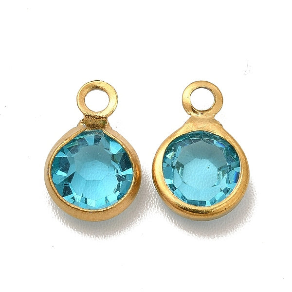 Placage ionique (IP) en acier inoxydable 304 avec breloques en verre