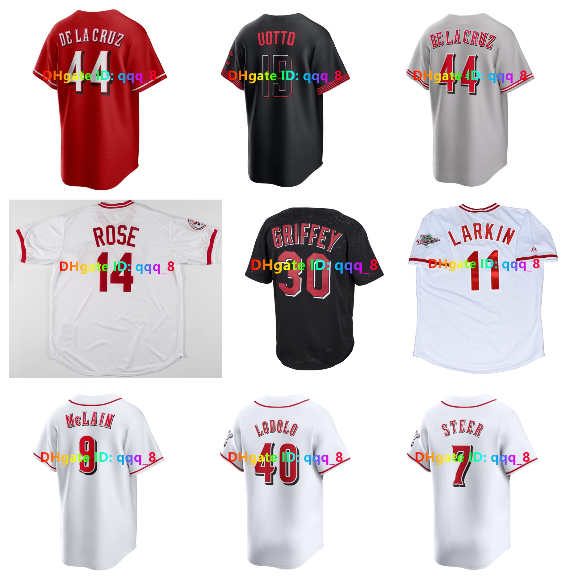 Elly De La Cruz Eric Davis CIN Reds Baseball Jerseys Matt McLain Hunter Greene Spencer Steer Pete Rose Ken Griffey Jr. Barry Larkin Rece Hinds Encar