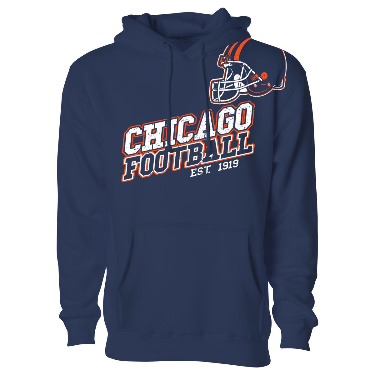 Women's Football Fan Pullover Hoodie - Chicago - Navy - S